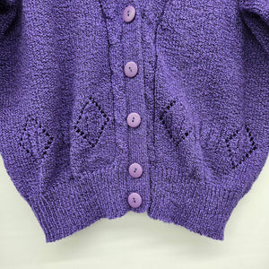 Piaf Purple Knit Button Front Cardigan Sweater - Size M