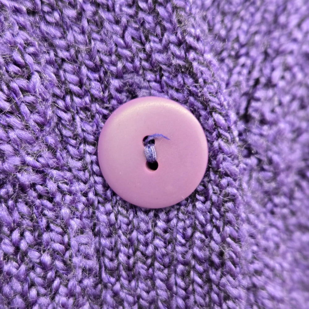 Piaf Purple Knit Button Front Cardigan Sweater - Size M