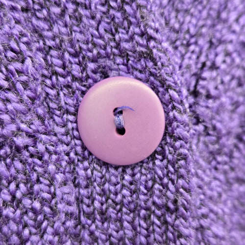Piaf Purple Knit Button Front Cardigan Sweater - Size M