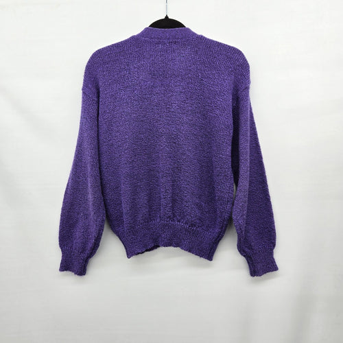 Piaf Purple Knit Button Front Cardigan Sweater - Size M