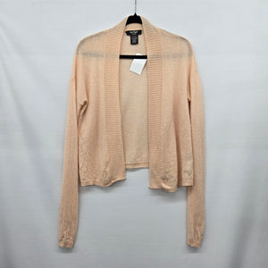 Lord & Taylor Cashmere Open Front Cardigan Sweater Blush Beige - Size S