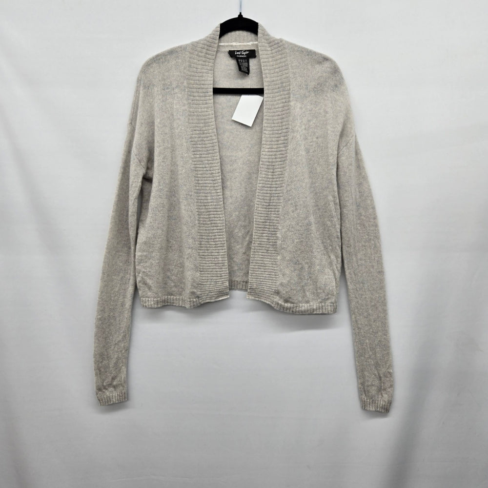 Lord & Taylor Open Front Cardigan Sweater Gray - Size M