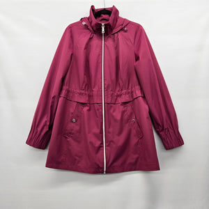 Vince Camuto Hooded Rain Jacket Magenta Pink - Size M