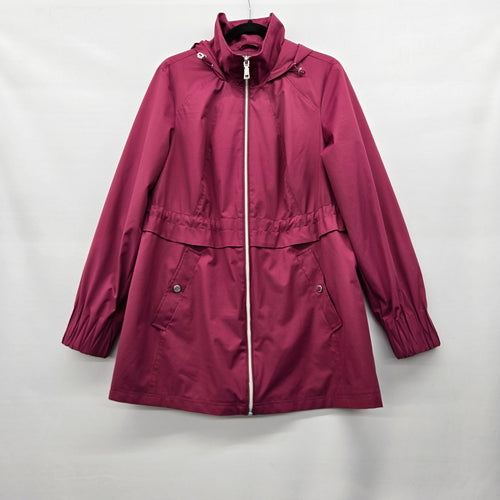 Vince Camuto Hooded Rain Jacket Magenta Pink - Size M
