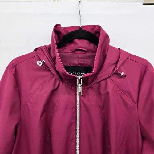 Vince Camuto Hooded Rain Jacket Magenta Pink - Size M