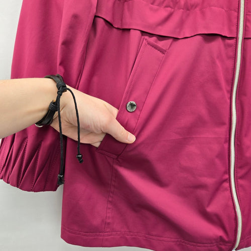 Vince Camuto Hooded Rain Jacket Magenta Pink - Size M