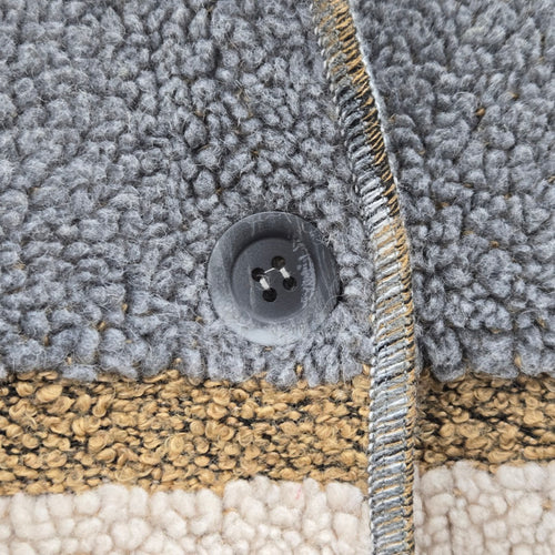 en THREAD Women’s Boucle Wool Blend Coat Gray Cream Camel - Size L