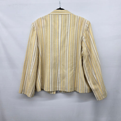Marjorie Hamilton Women’s Striped Blazer Beige Yellow Gray - Size XL