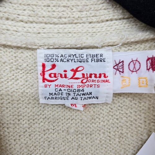 Kari Lynn Original Cable Knit Sweater Vest Cream - Size M