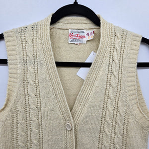 Kari Lynn Original Cable Knit Sweater Vest Cream - Size M