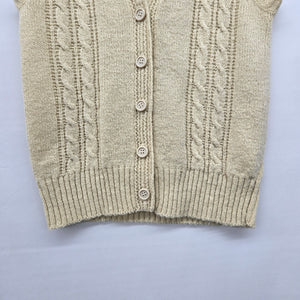Kari Lynn Original Cable Knit Sweater Vest Cream - Size M