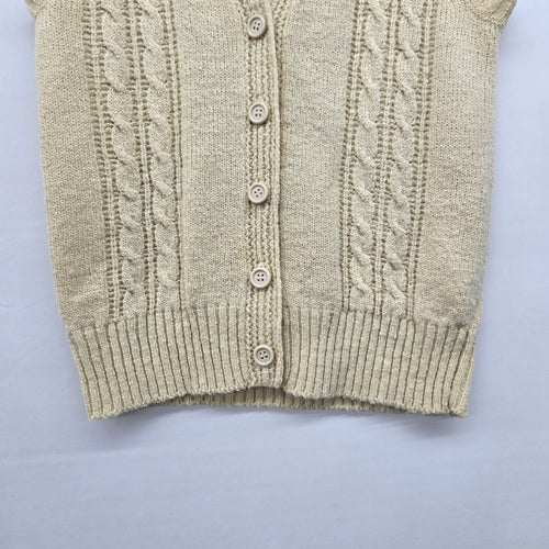 Kari Lynn Original Cable Knit Sweater Vest Cream - Size M