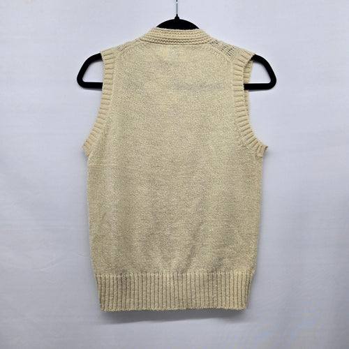 Kari Lynn Original Cable Knit Sweater Vest Cream - Size M