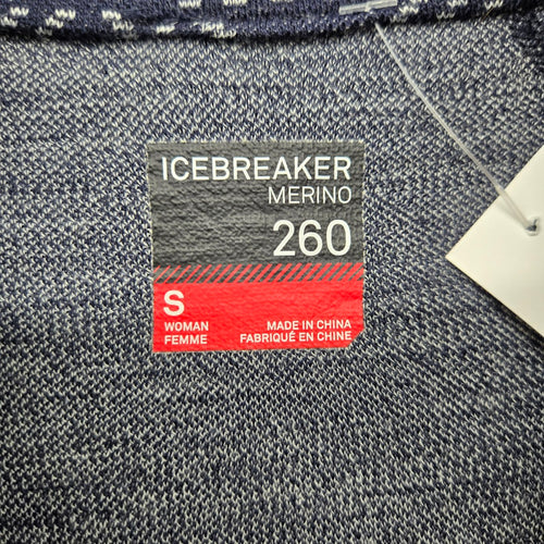 Icebreaker Merino 260 Women’s Wool Quarter Zip Base Layer Navy - Size S