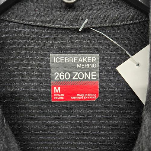 Icebreaker Merino 260 Zone Women’s Quarter Zip Base Layer Gray - Size M