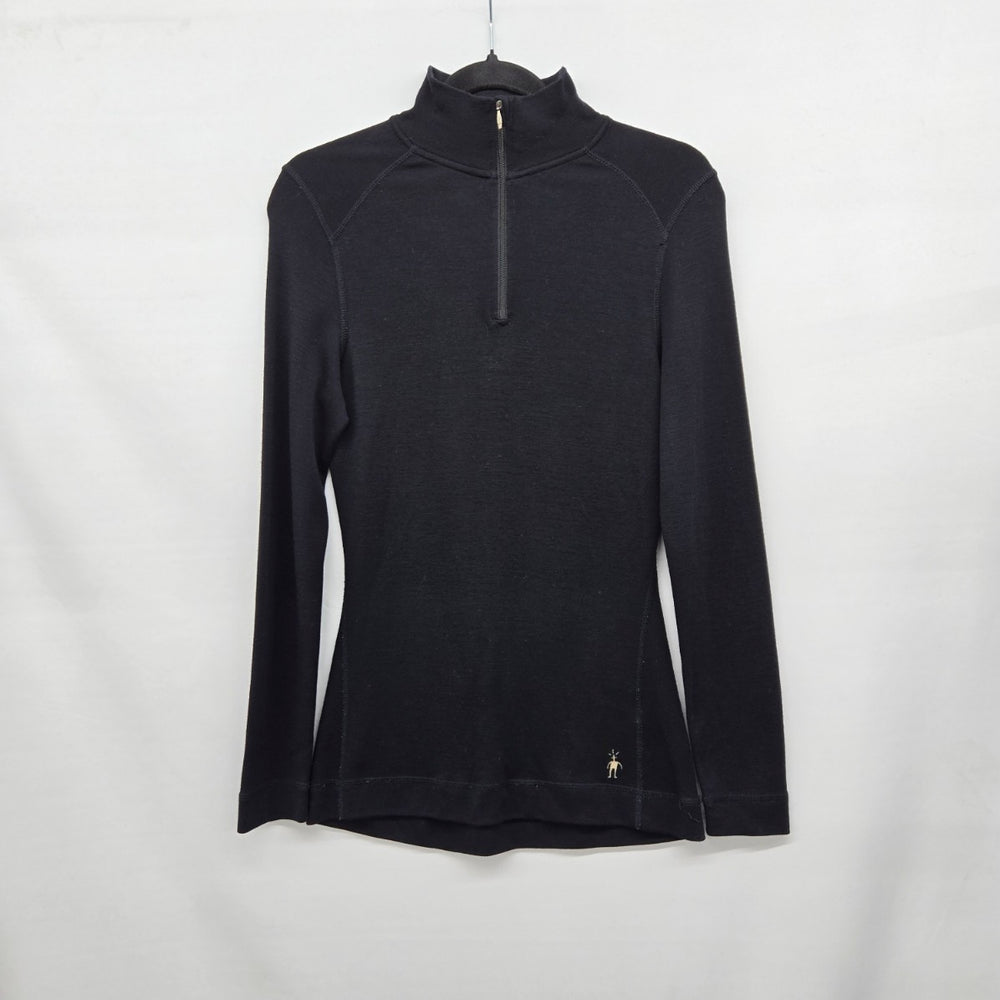 Smartwool Women’s 100% Merino Wool Black Quarter Zip Base Layer - Size M