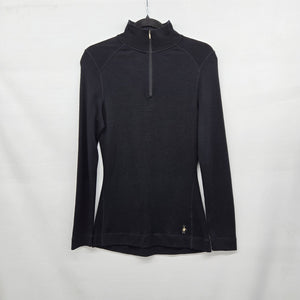 Smartwool Women’s 100% Merino Wool Black Quarter Zip Base Layer - Size M