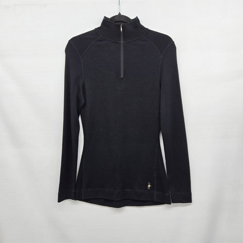Smartwool Women’s 100% Merino Wool Black Quarter Zip Base Layer - Size M