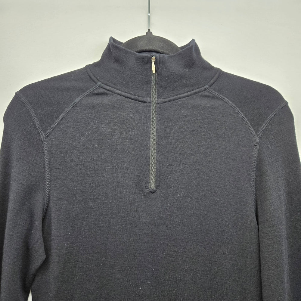 Smartwool Women’s 100% Merino Wool Black Quarter Zip Base Layer - Size M