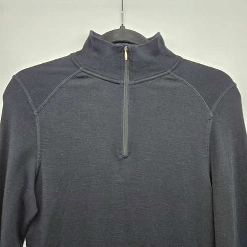 Smartwool Women’s 100% Merino Wool Black Quarter Zip Base Layer - Size M