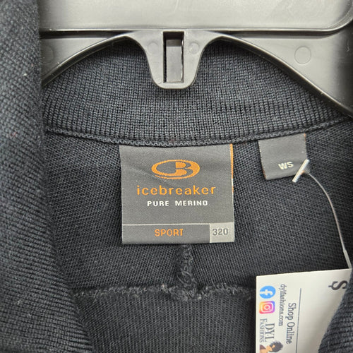 Icebreaker Women’s Sport 320 Pure Merino Wool Black Quarter Zip Pullover - Size S
