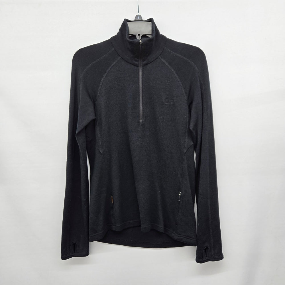 Icebreaker Women’s Sport 320 Pure Merino Wool Black Quarter Zip Pullover - Size S