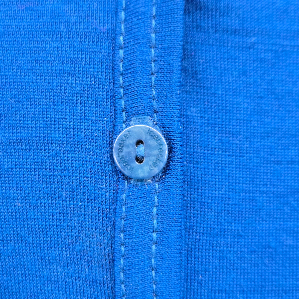 Icebreaker Women’s Bodyfit 200 Merino Wool Blue Henley Long Sleeve Top - Size M