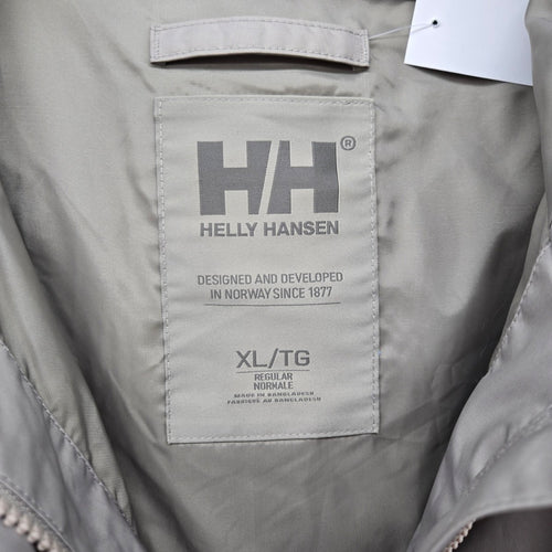 Helly Hansen Hooded Belted Raincoat Trench Jacket Gray - Size XL