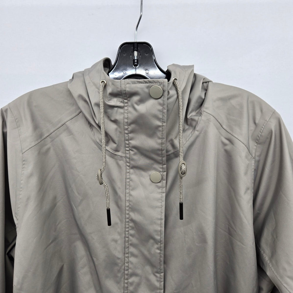Helly Hansen Hooded Belted Raincoat Trench Jacket Gray - Size XL