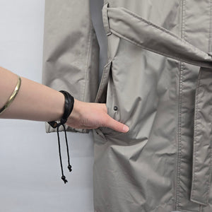 Helly Hansen Hooded Belted Raincoat Trench Jacket Gray - Size XL