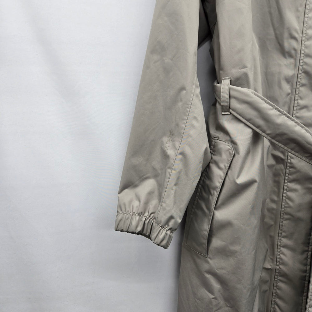 Helly Hansen Hooded Belted Raincoat Trench Jacket Gray - Size XL