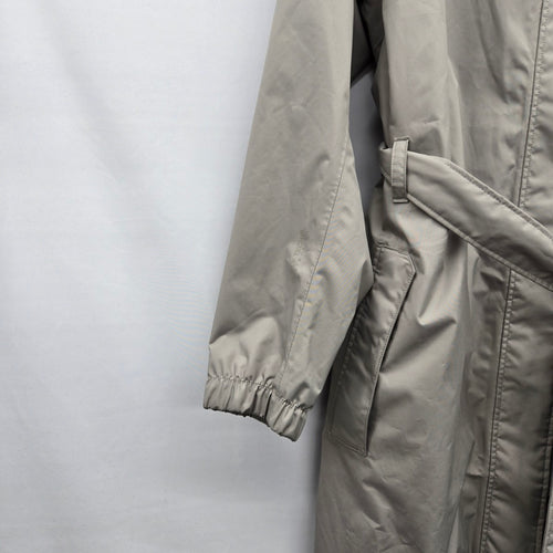 Helly Hansen Hooded Belted Raincoat Trench Jacket Gray - Size XL