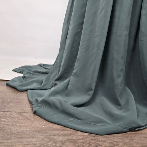Revelry Zoe Chiffon Maxi Dress Eucalyptus Grey Bridesmaid Formal Gown - Size 36  NWT