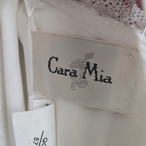 Cara Mia Ivory Silver Lace Wedding Gown Corset Back Beaded Bridal Dress - Size 22W