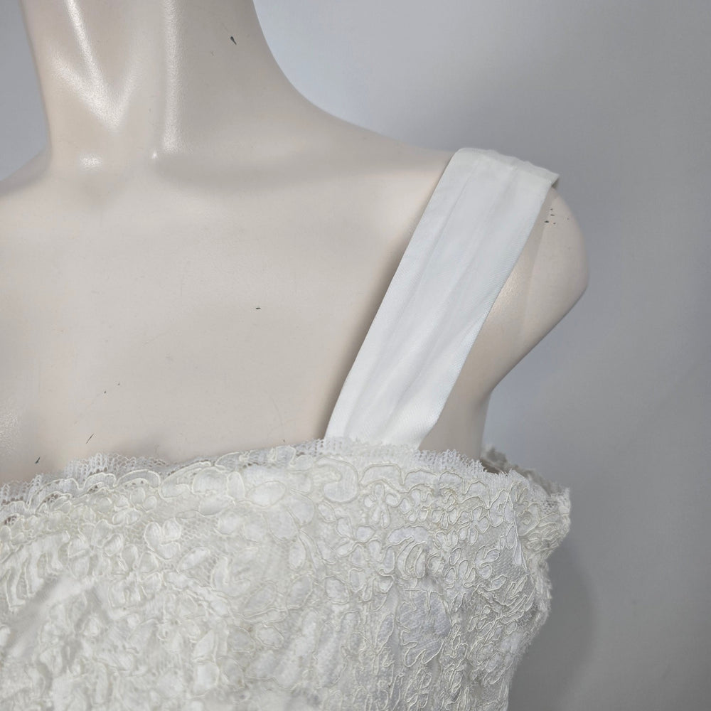 Cara Mia Ivory Silver Lace Wedding Gown Corset Back Beaded Bridal Dress - Size 22W