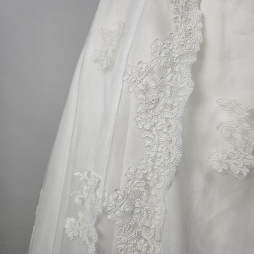 Cara Mia Ivory Silver Lace Wedding Gown Corset Back Beaded Bridal Dress - Size 22W