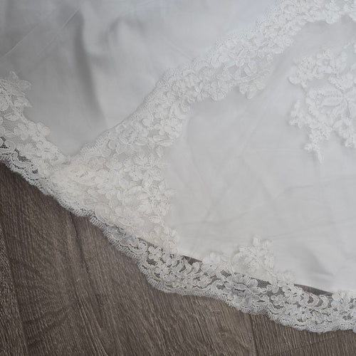 Cara Mia Ivory Silver Lace Wedding Gown Corset Back Beaded Bridal Dress - Size 22W