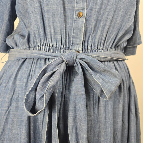 Lane Bryant Chambray Button Front Shirt Dress Blue - Size 1X NWT
