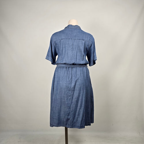 Lane Bryant Chambray Button Front Shirt Dress Blue - Size 1X NWT