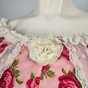 Recollections Vintage Pink Rose Floral Prairie Maxi Dress - Size XL