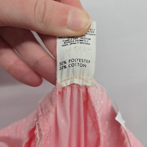 Vintage Malco Modes Pink Polka Dot Tiered Ruffle Skirt Square Dancing - Size M