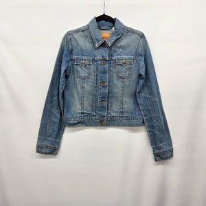 Levi’s Women’s Blue Denim Trucker Jacket Stretch Cotton Button Front - Size L