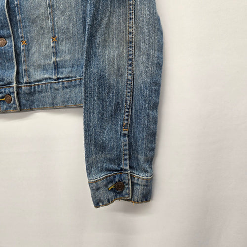 Levi’s Women’s Blue Denim Trucker Jacket Stretch Cotton Button Front - Size L