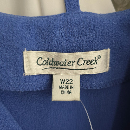 Coldwater Creek Blue Button Front Sleeveless Maxi Dress  - Size 22W