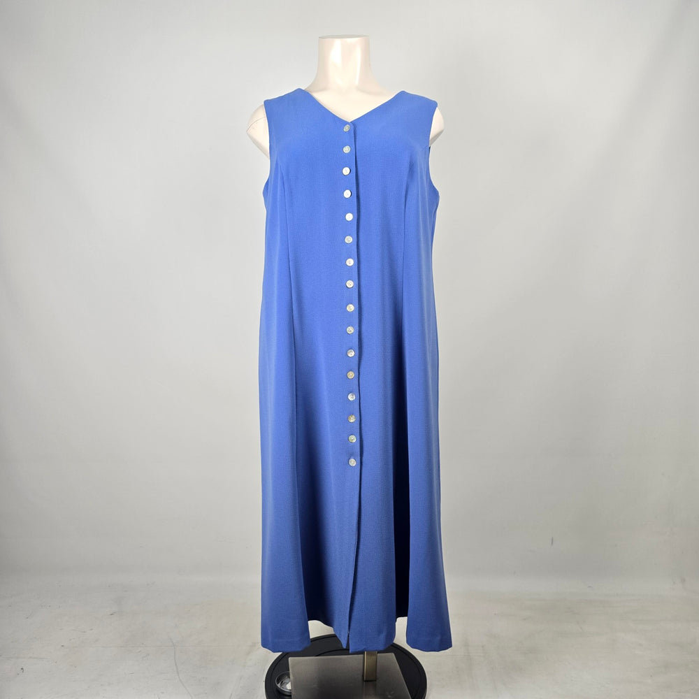 Coldwater Creek Blue Button Front Sleeveless Maxi Dress  - Size 22W