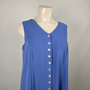 Coldwater Creek Blue Button Front Sleeveless Maxi Dress  - Size 22W
