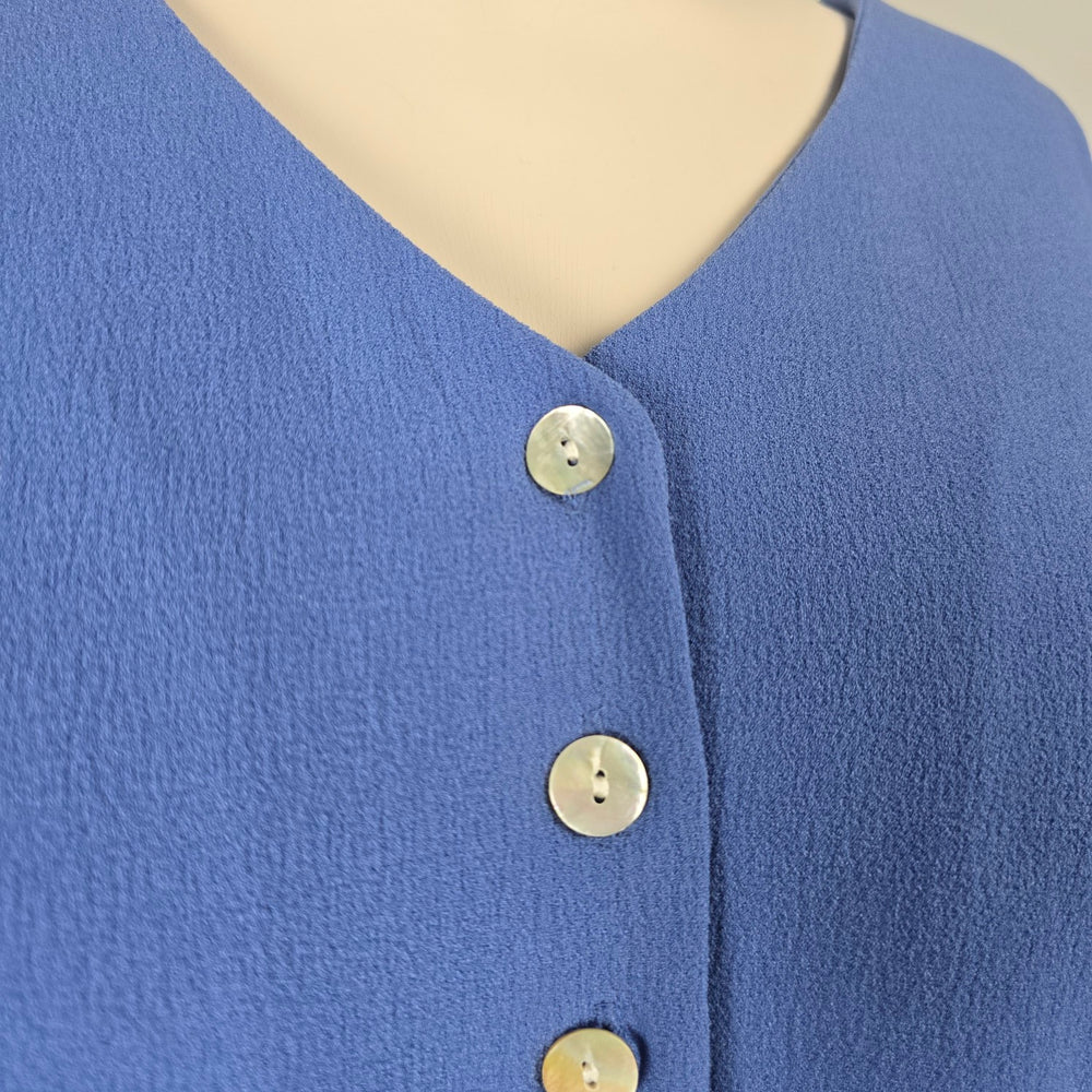 Coldwater Creek Blue Button Front Sleeveless Maxi Dress  - Size 22W