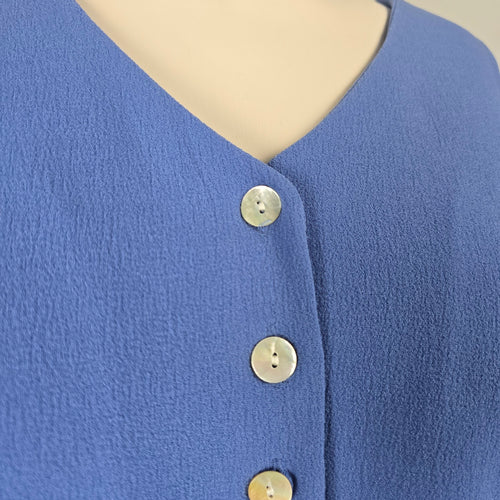 Coldwater Creek Blue Button Front Sleeveless Maxi Dress  - Size 22W