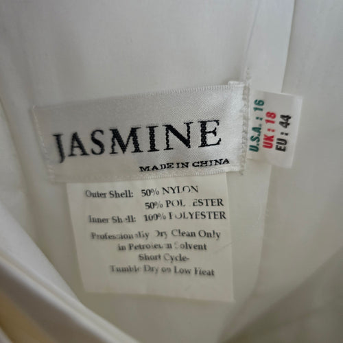 Jasmine Ivory Wedding Dress Bridal Gown Lace Beaded Corset Back Train - Size 16
