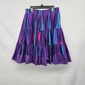 Vintage Square Up Fashions Purple Square Dancing Tiered Ruffle Cotton Skirt Size S